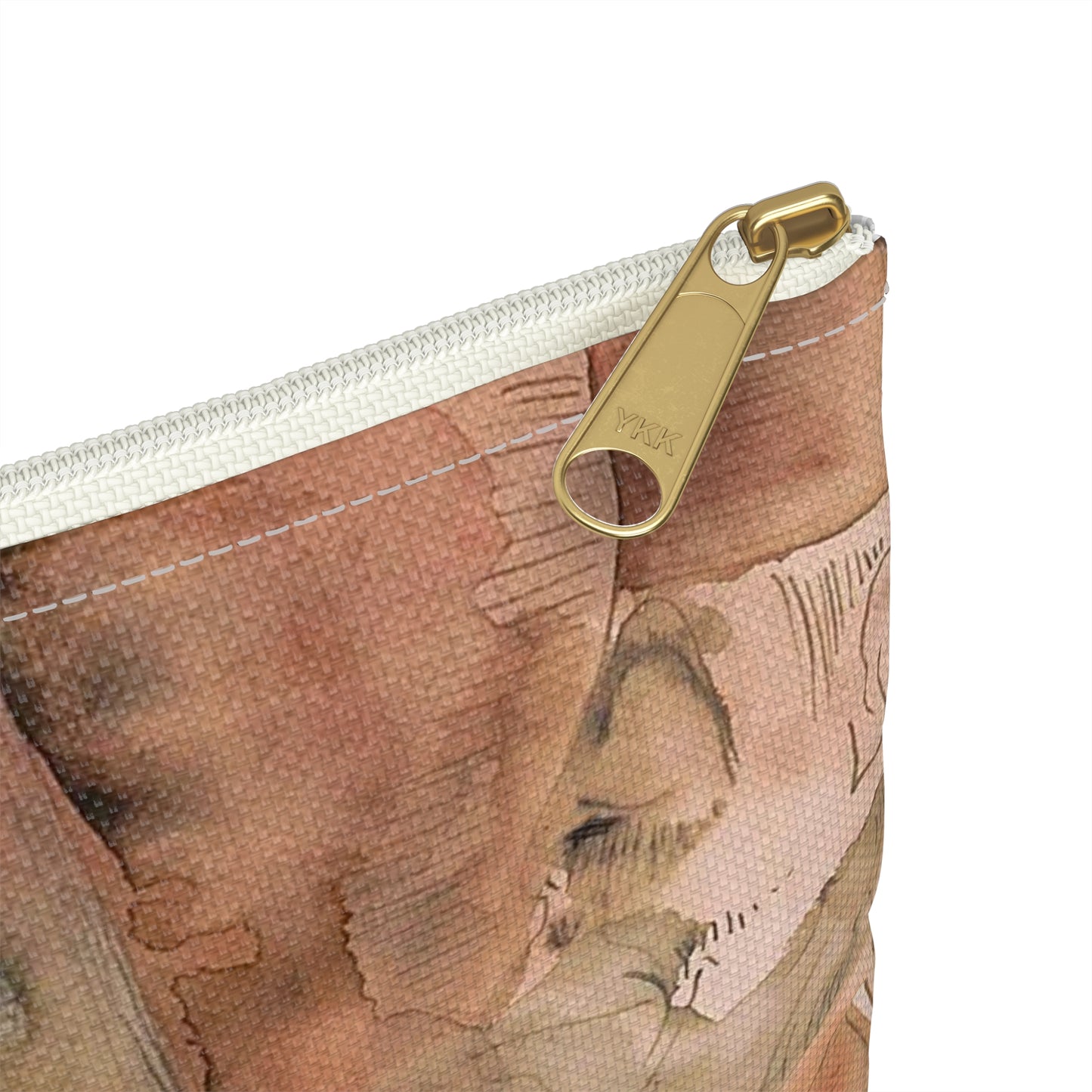 Man met een baard, wandelstok en hoge hoed, in profiel naar links Large Organizer Pouch with Black Zipper