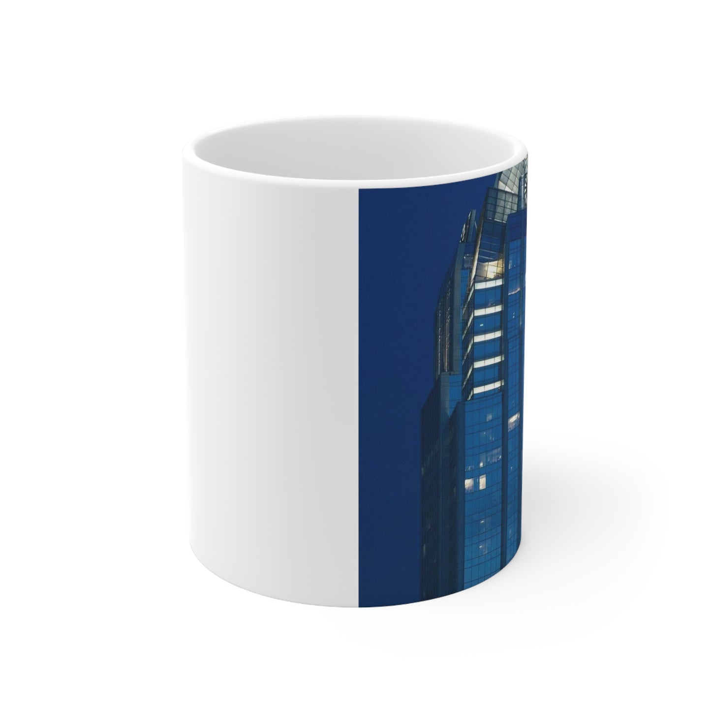 The upper reaches of Frost Bank Tower, a prominent Austin, Texas, skyscraper Beautiful Novelty Ceramic Coffee Mug 11oz