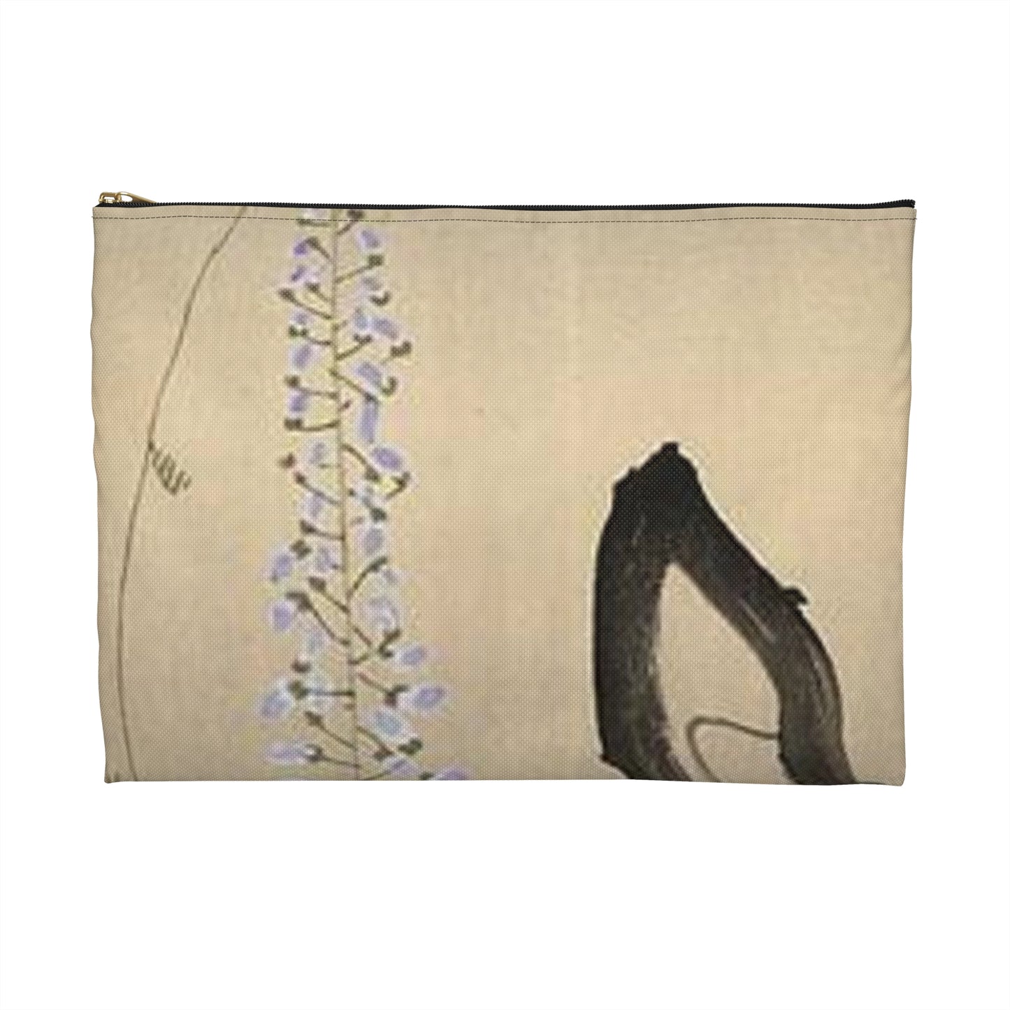 Koson - wisteria-and-bee, Ohara Koson Large Organizer Pouch with Black Zipper