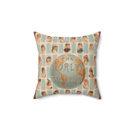 The world's beauties, first-series, Allen & Ginter, manufacturers of cigarettes, Richmond, Virginia Decorative Accent Square Pillow