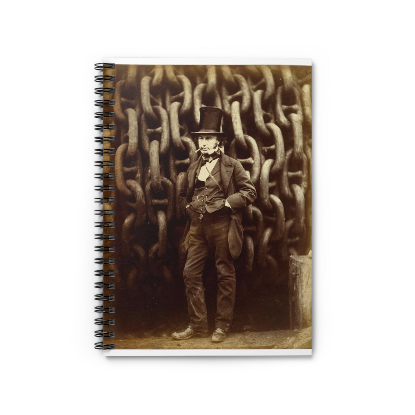 [Isambard Kingdom Brunel Standing Before the Launching Chains of the Great Eastern] Spiral Bound Ruled Notebook with Printed Cover