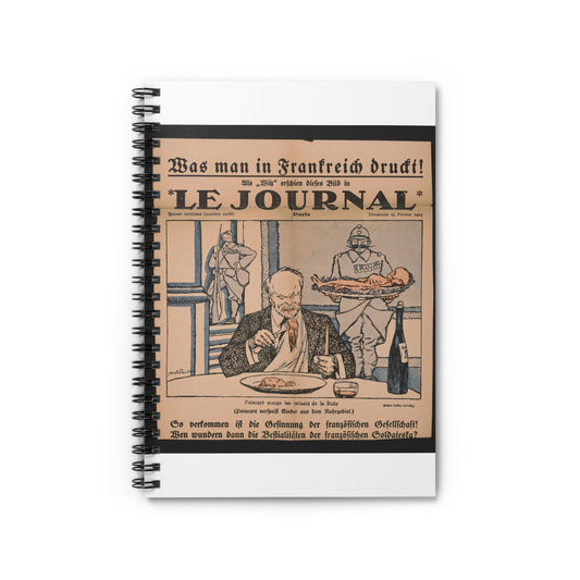 Poincare ́mange les enfants de la Ruhr Dessin d' Abel Faivre Spiral Bound Ruled Notebook with Printed Cover