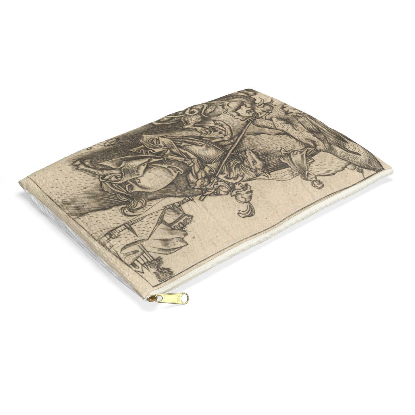 Israhel van Meckenem the Younger - St. George, Martin Schongauer, German Large Organizer Pouch with Black Zipper