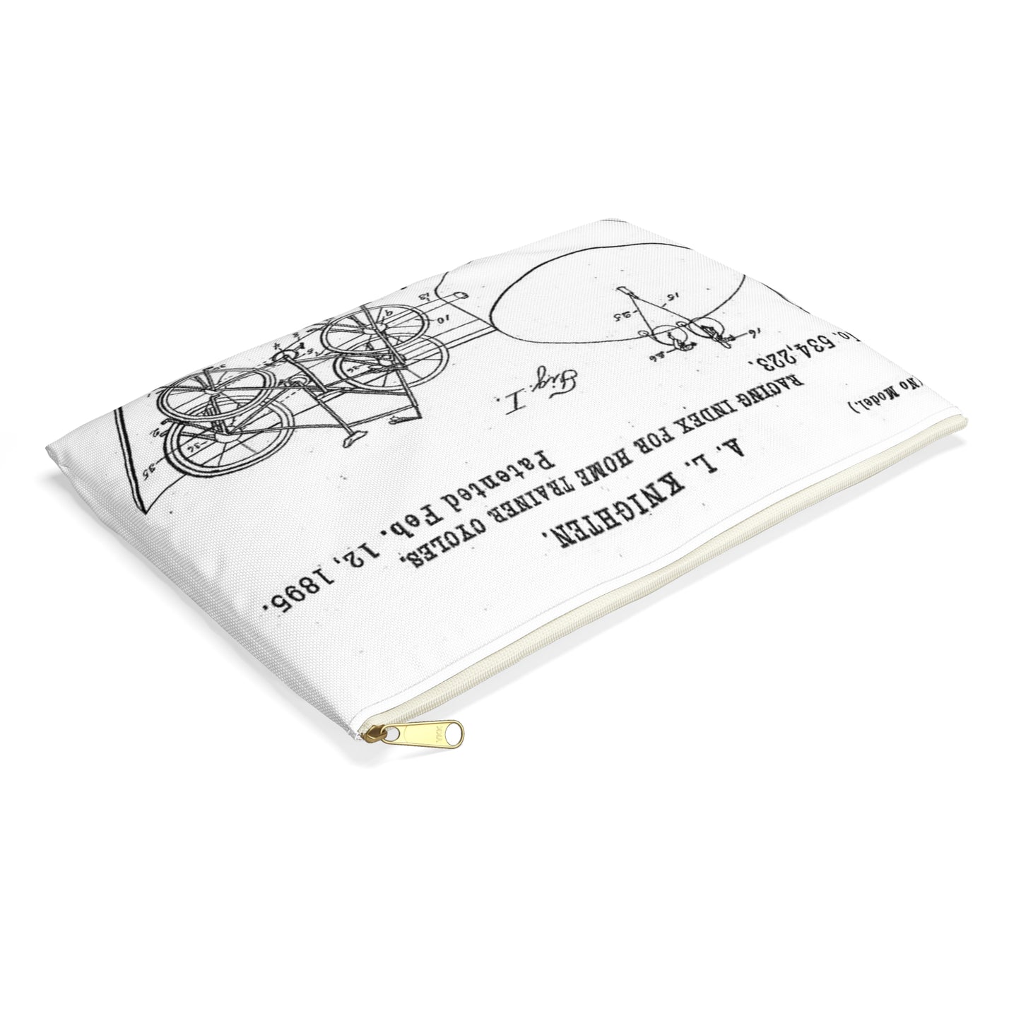 Patent drawing - RacingBikesPatent Public domain  image Large Organizer Pouch with Black Zipper