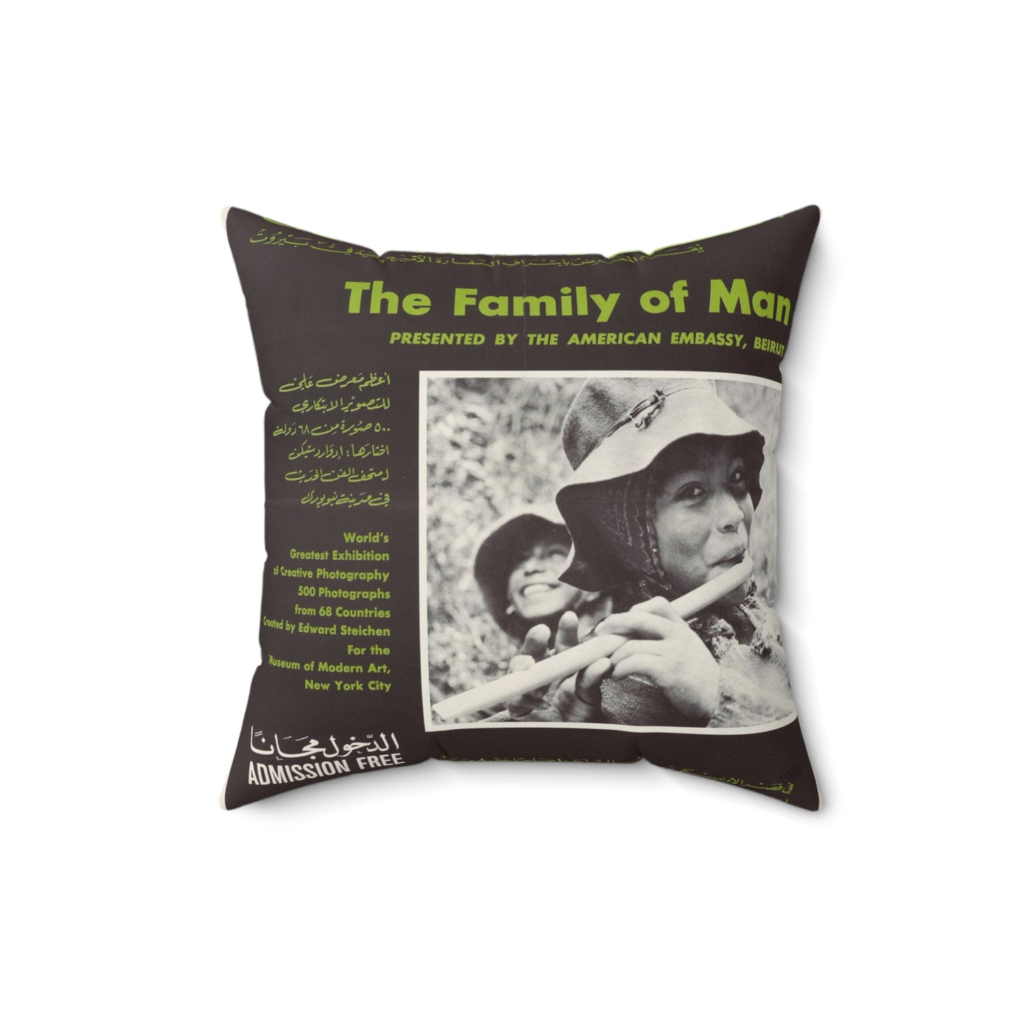 Poster: The Family of Man - Public domain portrait print Decorative Accent Square Pillow