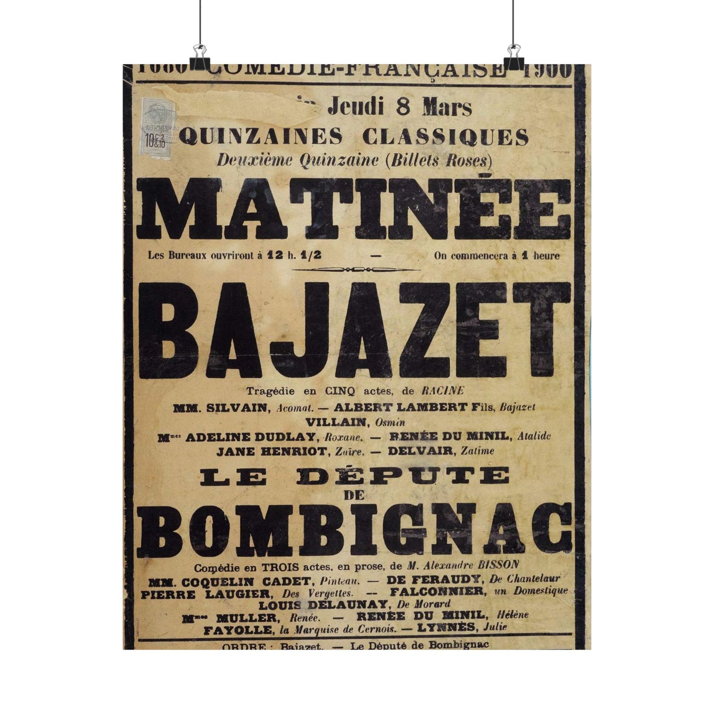 Poster of Bajazet 1900 - A poster advertising a concert in paris High Quality Matte Wall Art Poster for Home, Office, Classroom