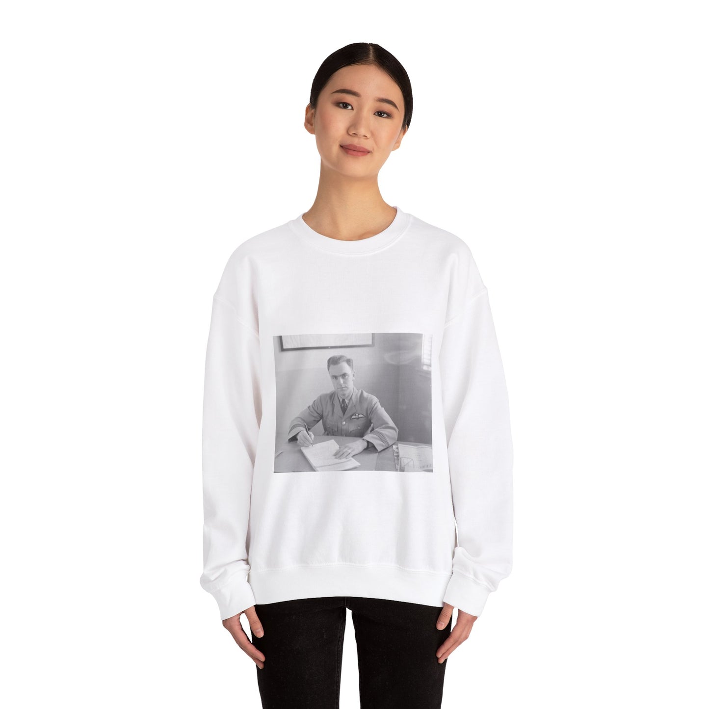 Unidentified Man, about 1940-1944 White Heavy Blend Adult Crew Neck SweatShirt