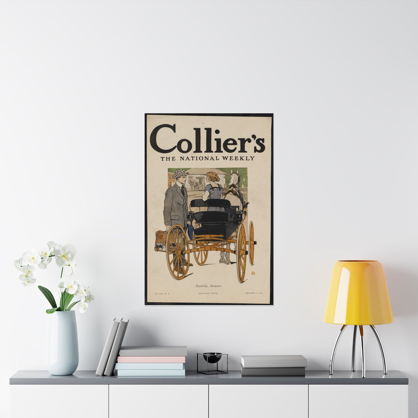 Collier's, the national weekly. Good-by, summer. High Quality Matte Wall Art Poster for Home, Office, Classroom