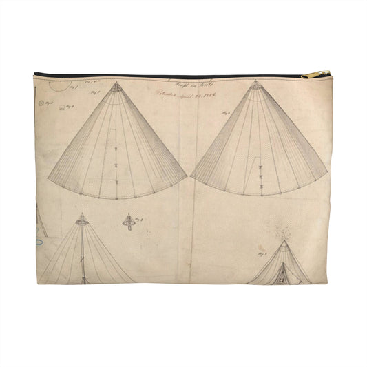 Patent drawing - Drawing of Improvement in Tents Public domain  image Large Organizer Pouch with Black Zipper