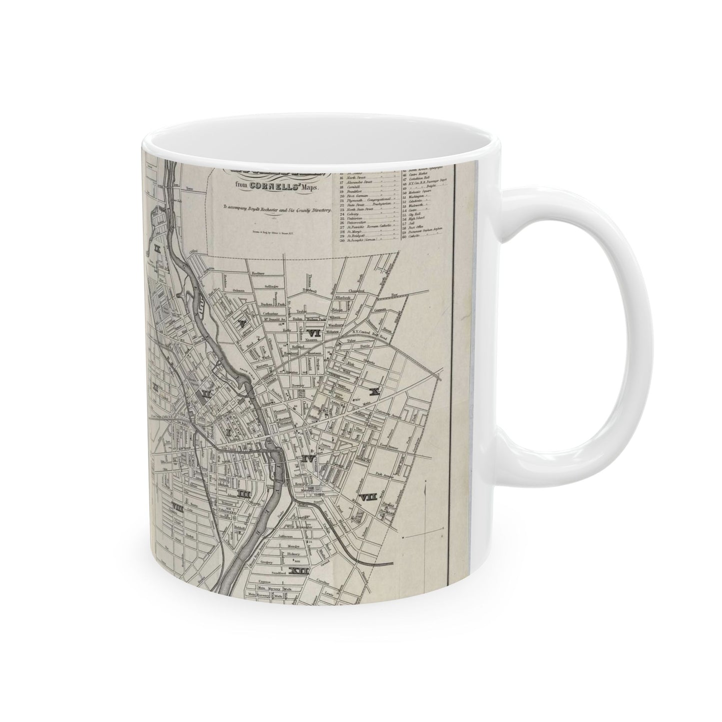 Map of the city of Rochester : from Cornells' Maps : to accompany Boyd's Rochester and six county directory / Beautiful Novelty Ceramic Coffee Mug 11oz