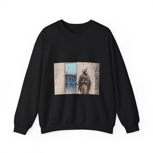 U.S. Army Sgt. Keith Keller, a combat engineer assigned Black Heavy Blend Adult Crew Neck SweatShirt