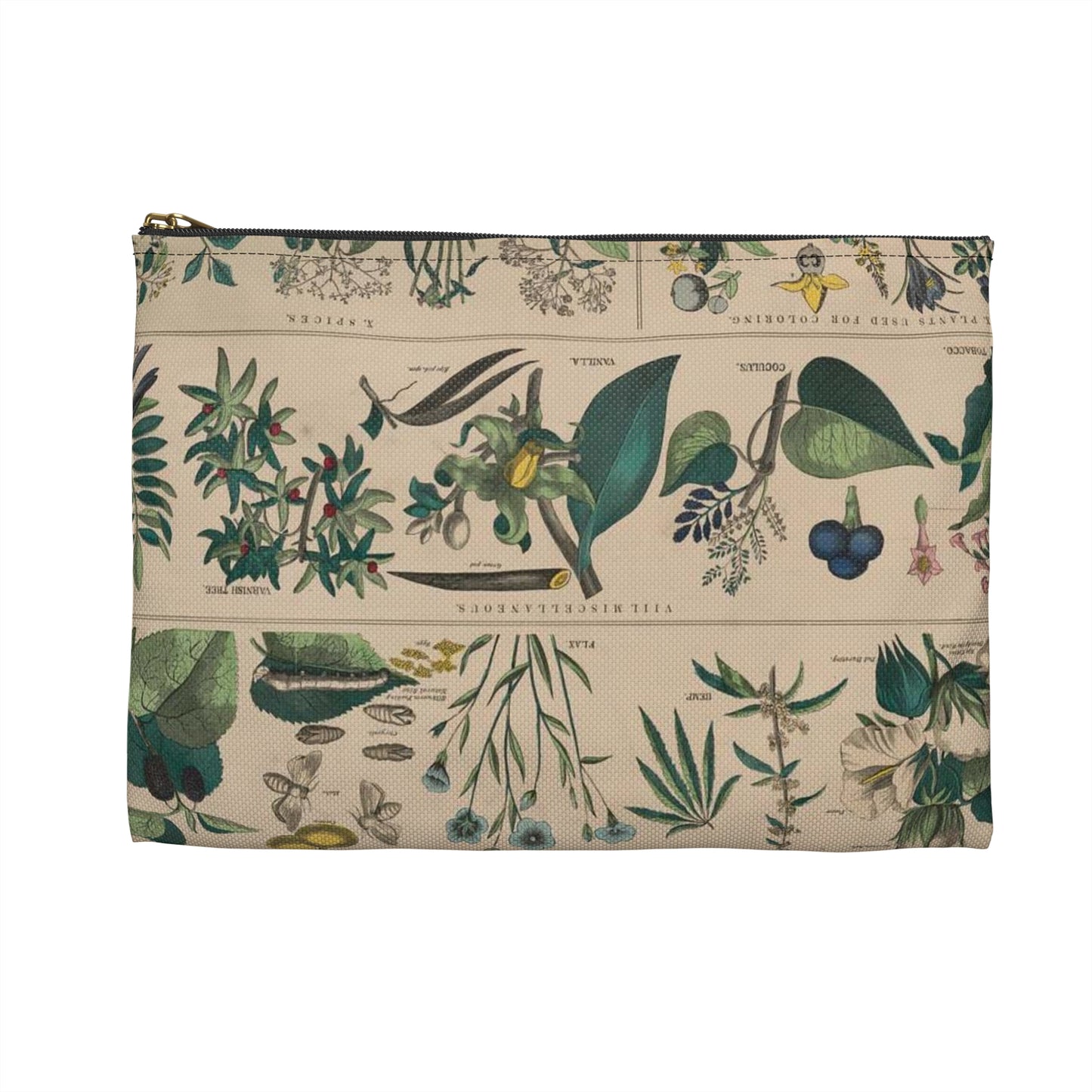School and family charts, accompanied by a manual of object lessons and elementary instruction, by Marcius Willson and N.A. Calkins. No. XXII. Botanical: economical uses of plants-continued Large Organizer Pouch with Black Zipper