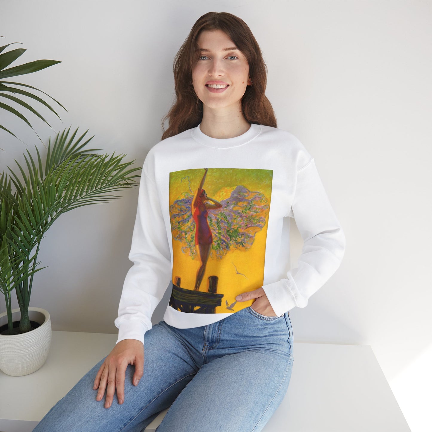 “Golden Glory” by Edward Mason Eggleston, 1929 White Heavy Blend Adult Crew Neck SweatShirt