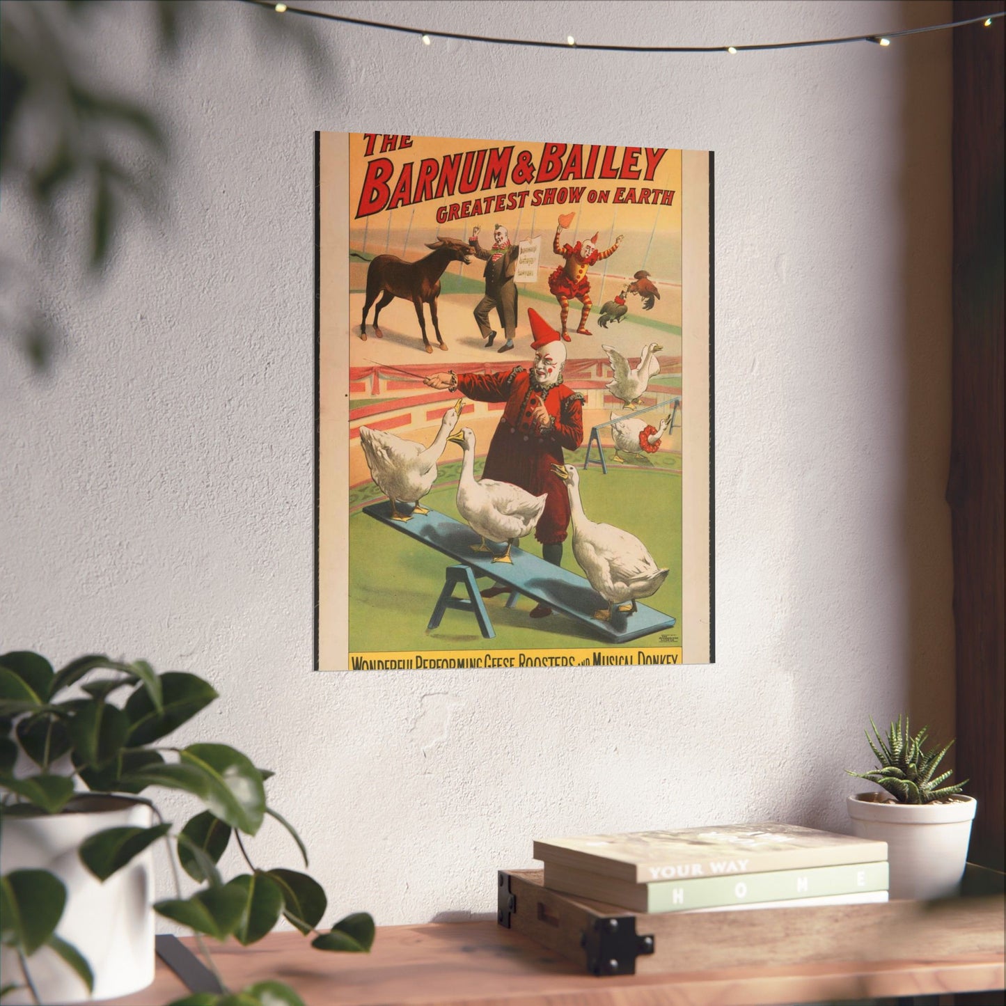 The Barnum & Bailey greatest show on earth. Wonderful performing geese, roosters and musical donkey / Strobridge Litho. Co., Cincinnati & New York. High Quality Matte Wall Art Poster for Home, Office, Classroom