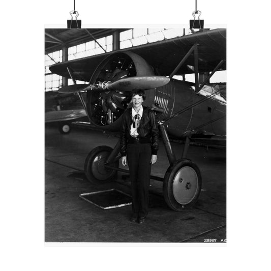 Amelia Earhart - U.S. National Archives Public Domain photograph High Quality Matte Wall Art Poster for Home, Office, Classroom