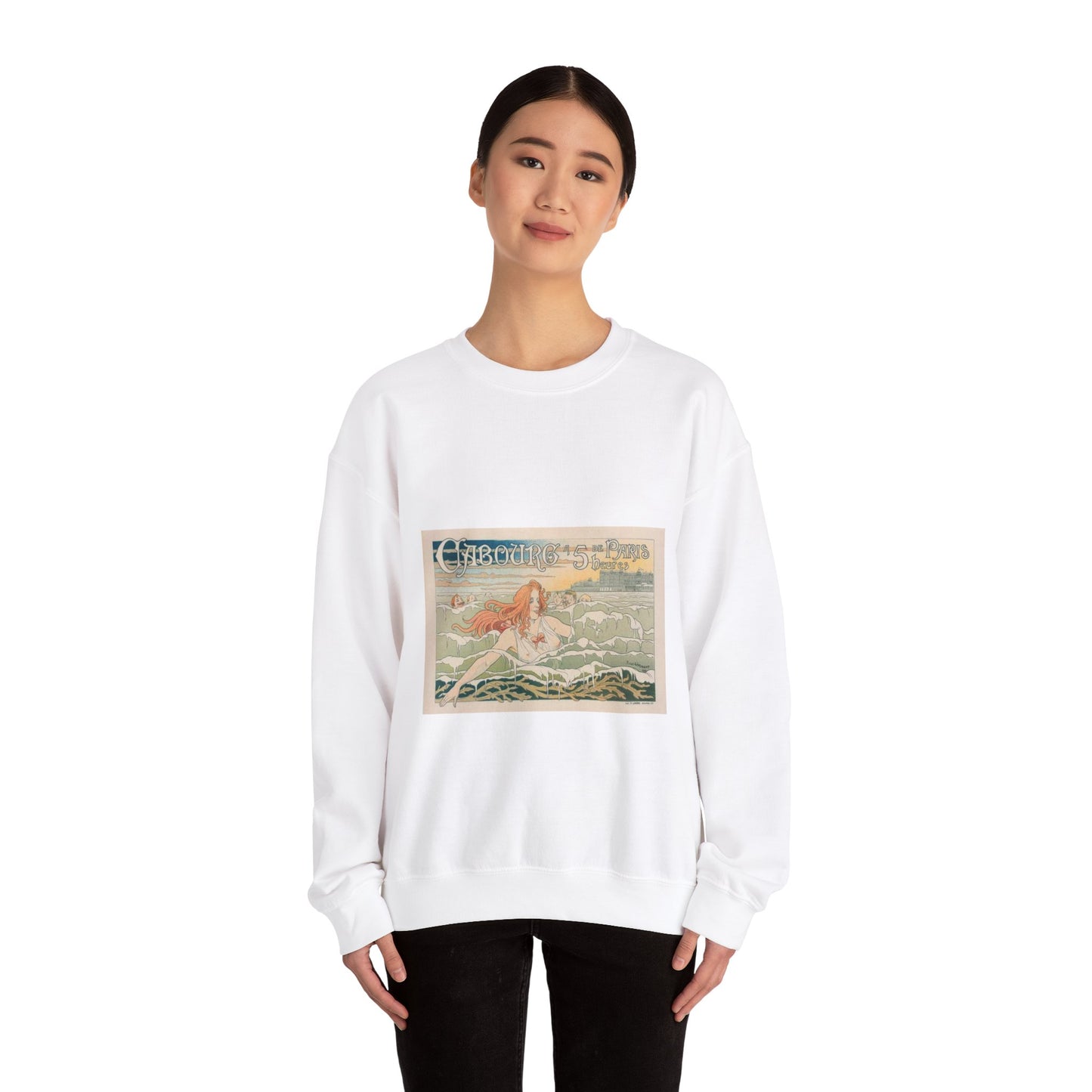 Affiche belge pour le "Casino de Cabourg". White Heavy Blend Adult Crew Neck SweatShirt