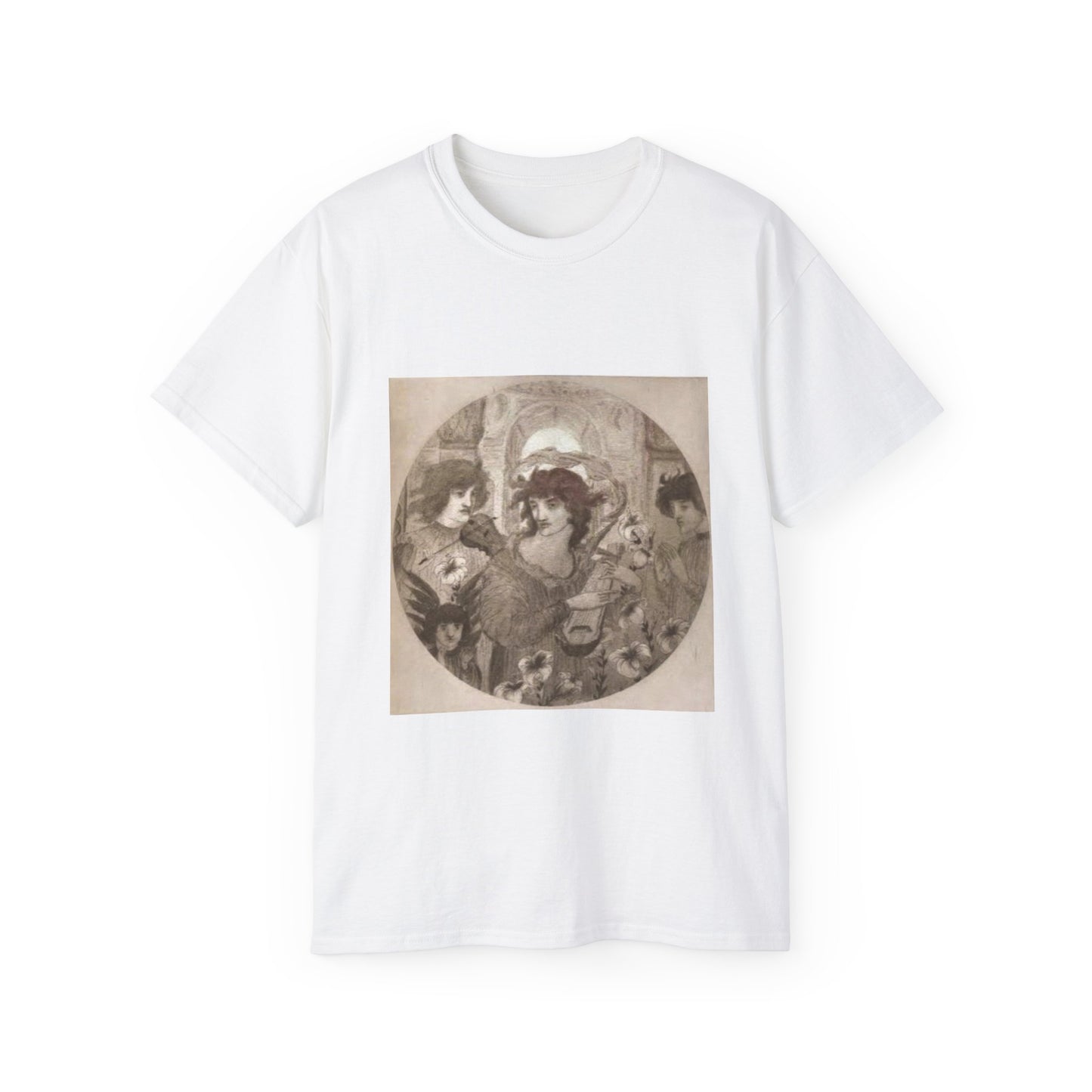 Adoramus Te Beardsley - Public domain portrait drawing  White T-Shirt Gildan 2000 Cotton Unisex