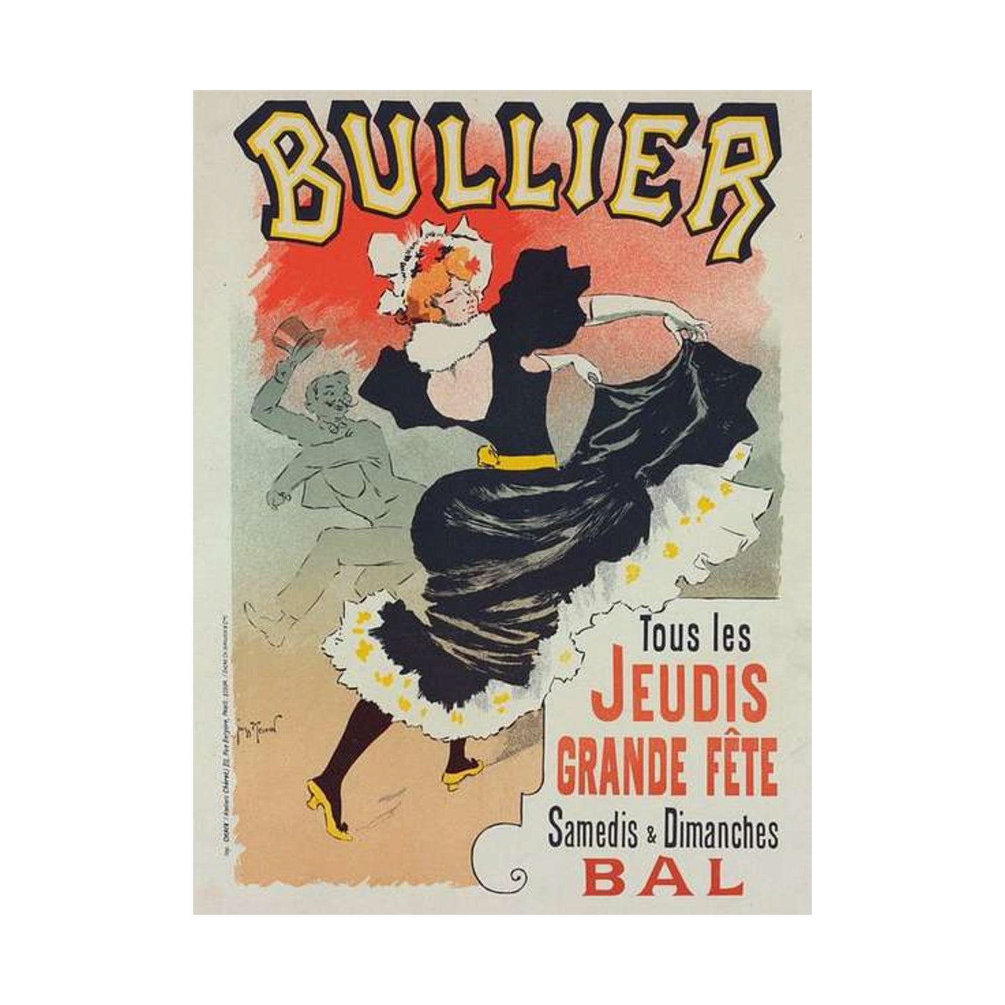 Affiche pour le "Bal Bullier".. Public domain reproduction. High Quality Matte Wall Art Poster for Home, Office, Classroom