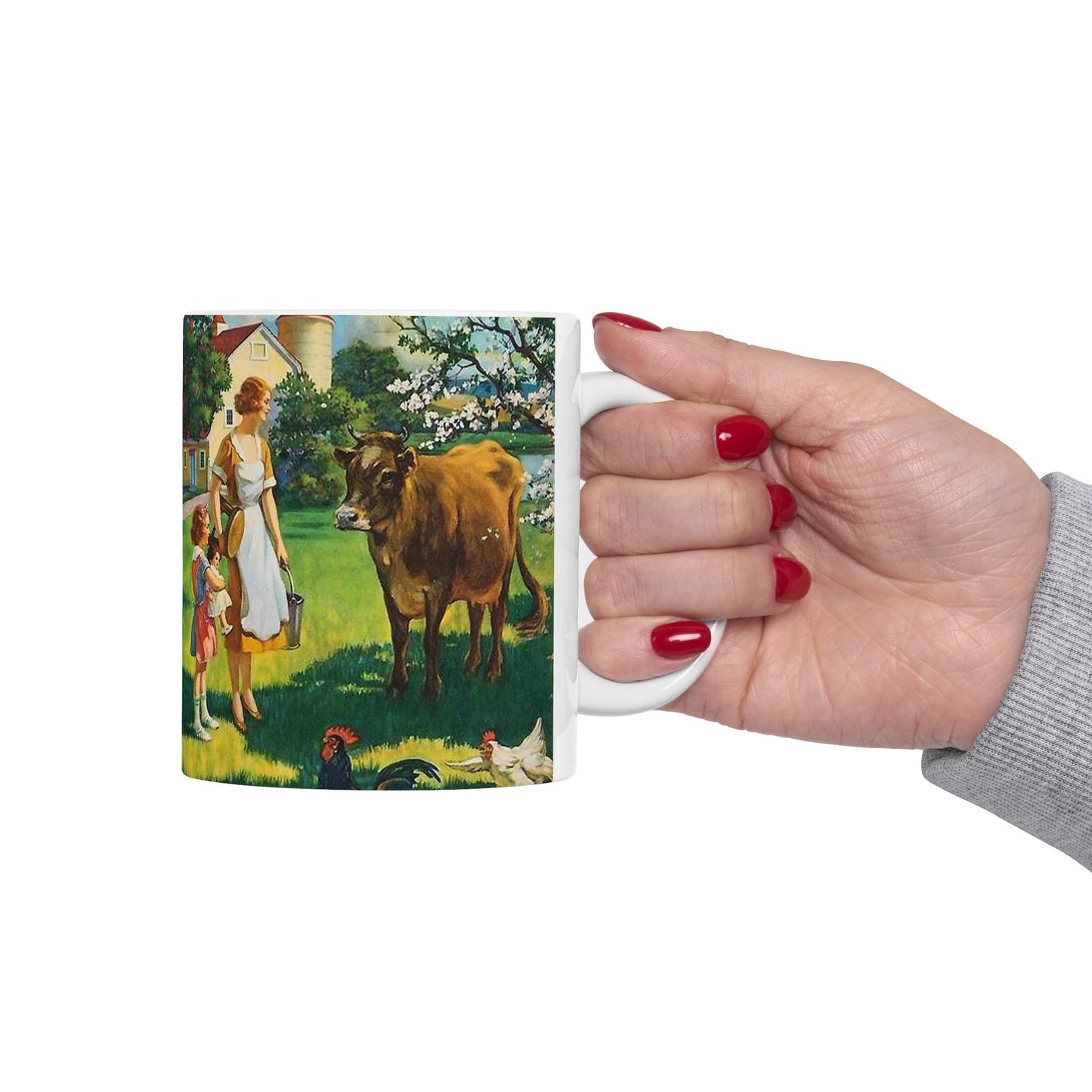 A Milking We Will Go, painting by Edward Mason Eggleston Beautiful Novelty Ceramic Coffee Mug 11oz