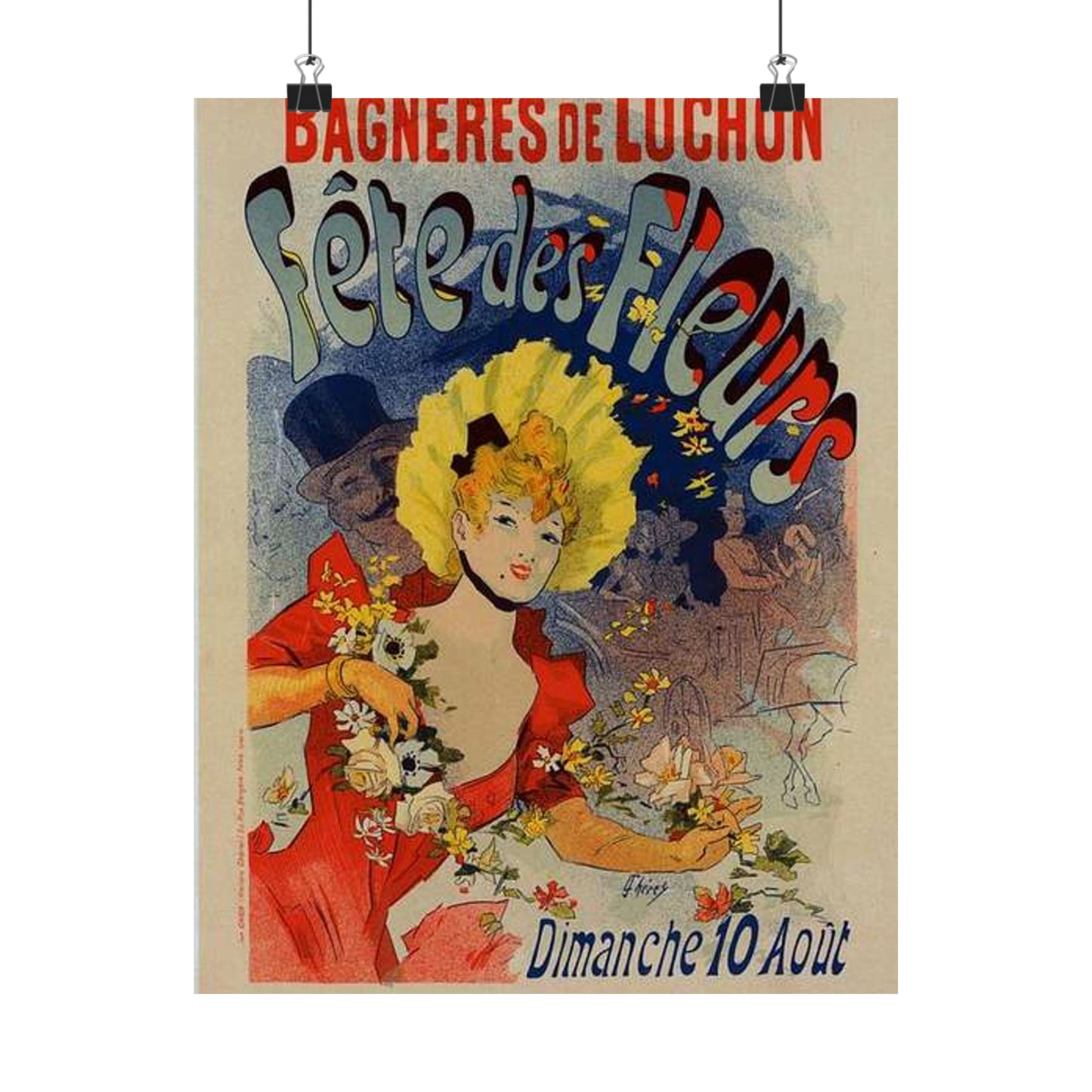 Affiche pour la "Fête des Fleurs de Bagnères-de-Luchon". High Quality Matte Wall Art Poster for Home, Office, Classroom