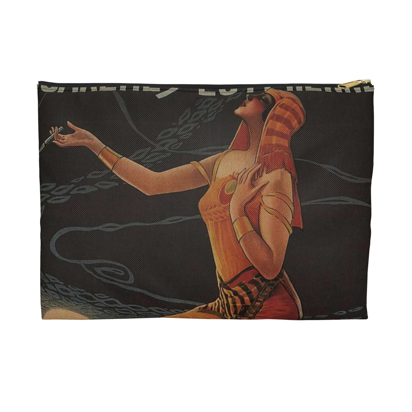 Cigarettes-Egyptiennes-Nerma-Gaspar-Camps-1924 Large Organizer Pouch with Black Zipper