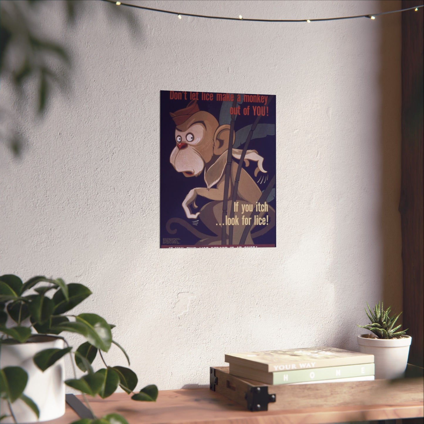 "Don't Let Lice Make a Monkey out of You^ If You Itch...Look for Lice^ If You Find Lice Report it at Once" - NARA - 514159 High Quality Matte Wall Art Poster for Home, Office, Classroom