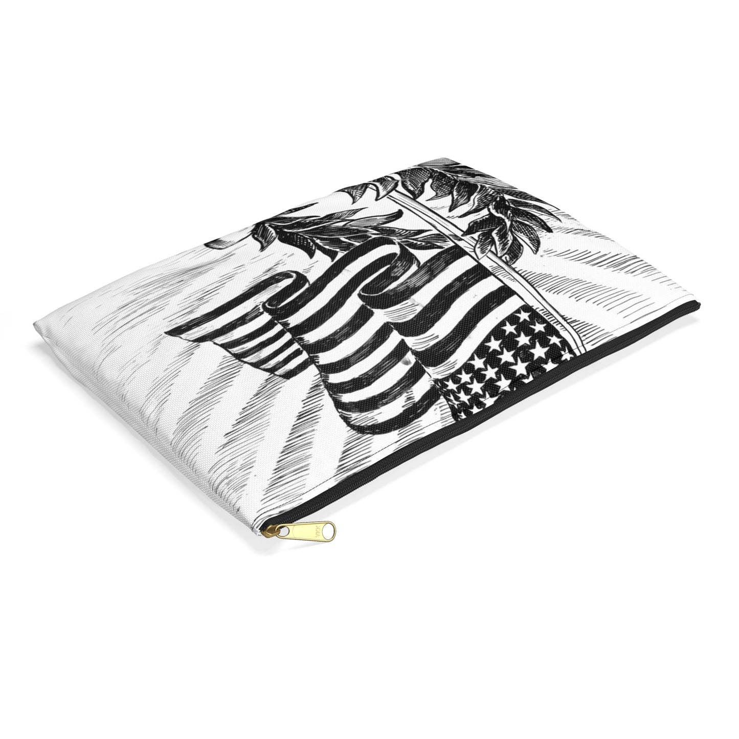 Flag Day, 1920 - Political cartoon, public domain image Large Organizer Pouch with Black Zipper