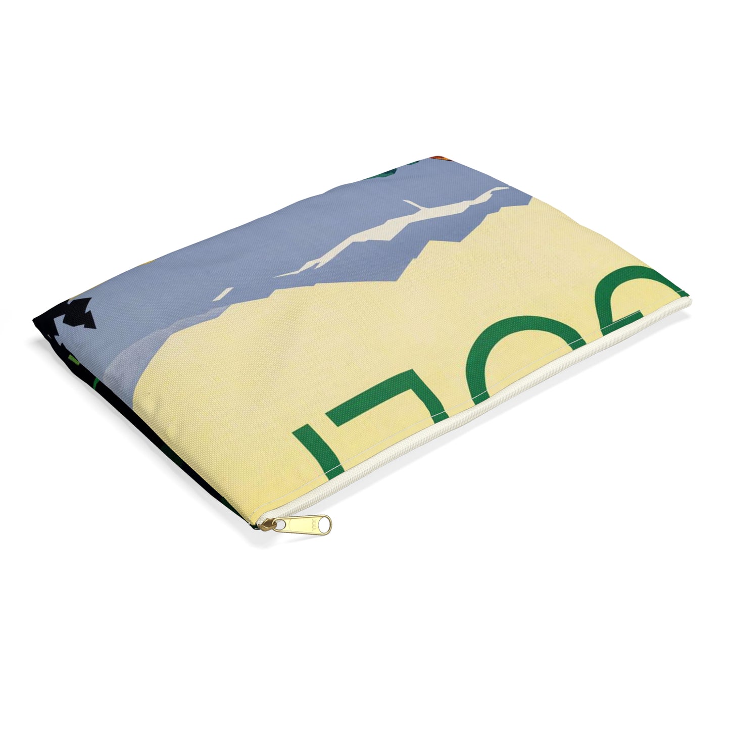 Poster - Golf. Lausanne - Public domain lithograph Large Organizer Pouch with Black Zipper