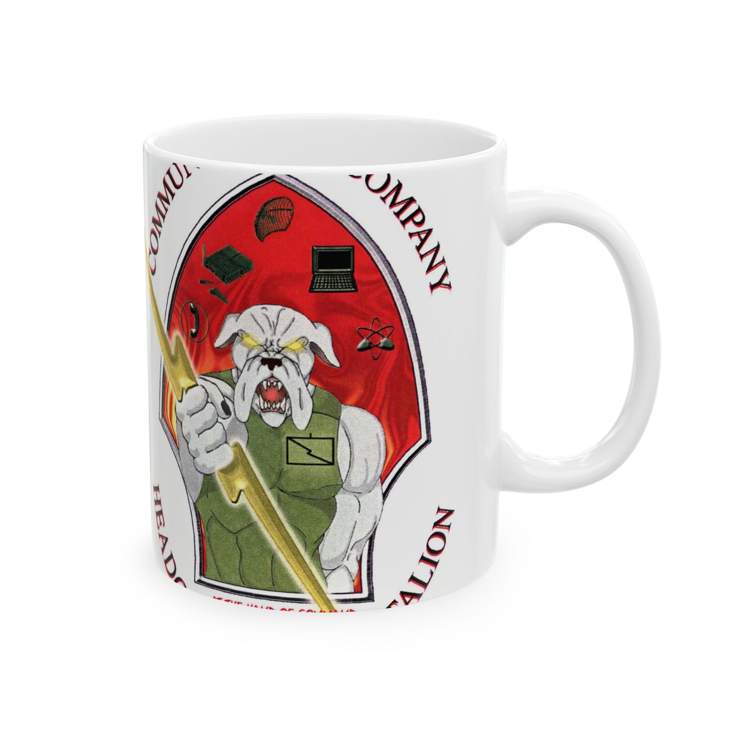 Official logo Communications Company, Headquarters Battalion, 2nd Marine Division Beautiful Novelty Ceramic Coffee Mug 11oz