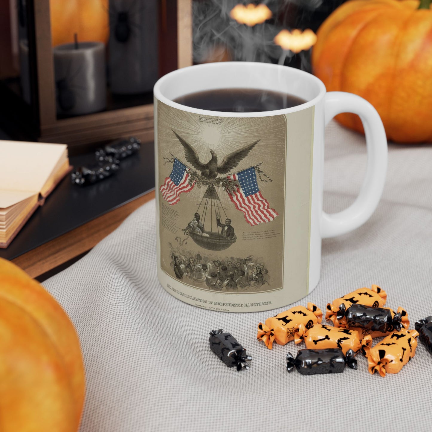The American Declaration of Independence illustrated / Fabronious ; designed by R. Thayer ; L. Prang & Co. Lith., Boston. Beautiful Novelty Ceramic Coffee Mug 11oz