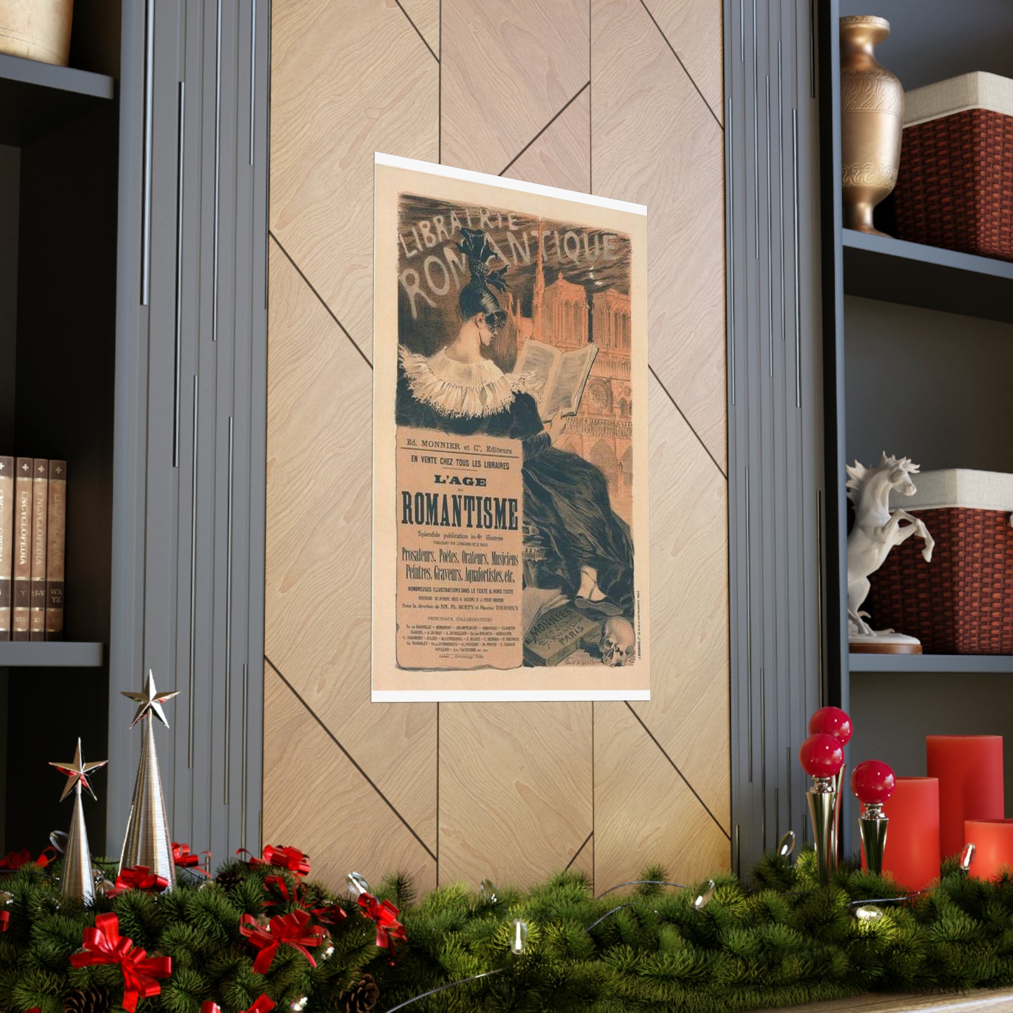 Affiche pour la "Librairie Romantique". High Quality Matte Wall Art Poster for Home, Office, Classroom