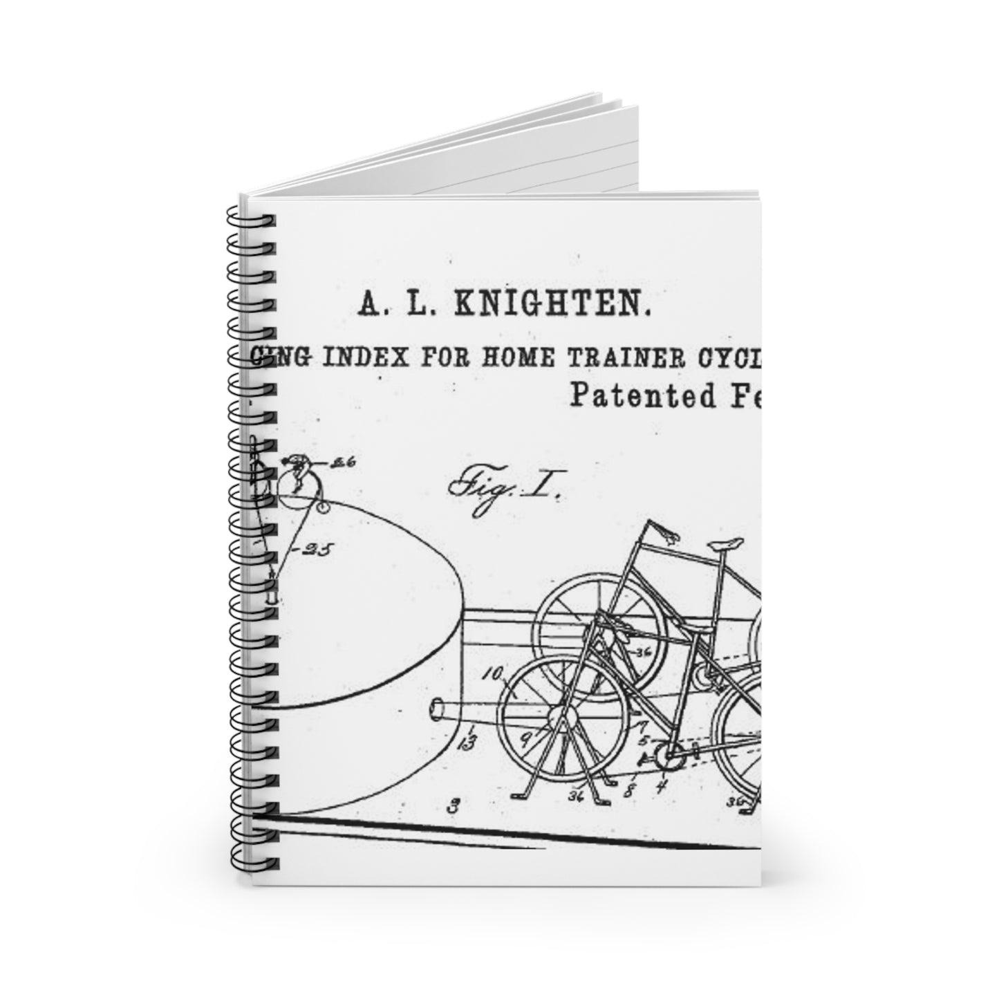 Patent drawing - RacingBikesPatent Public domain  image Spiral Bound Ruled Notebook with Printed Cover