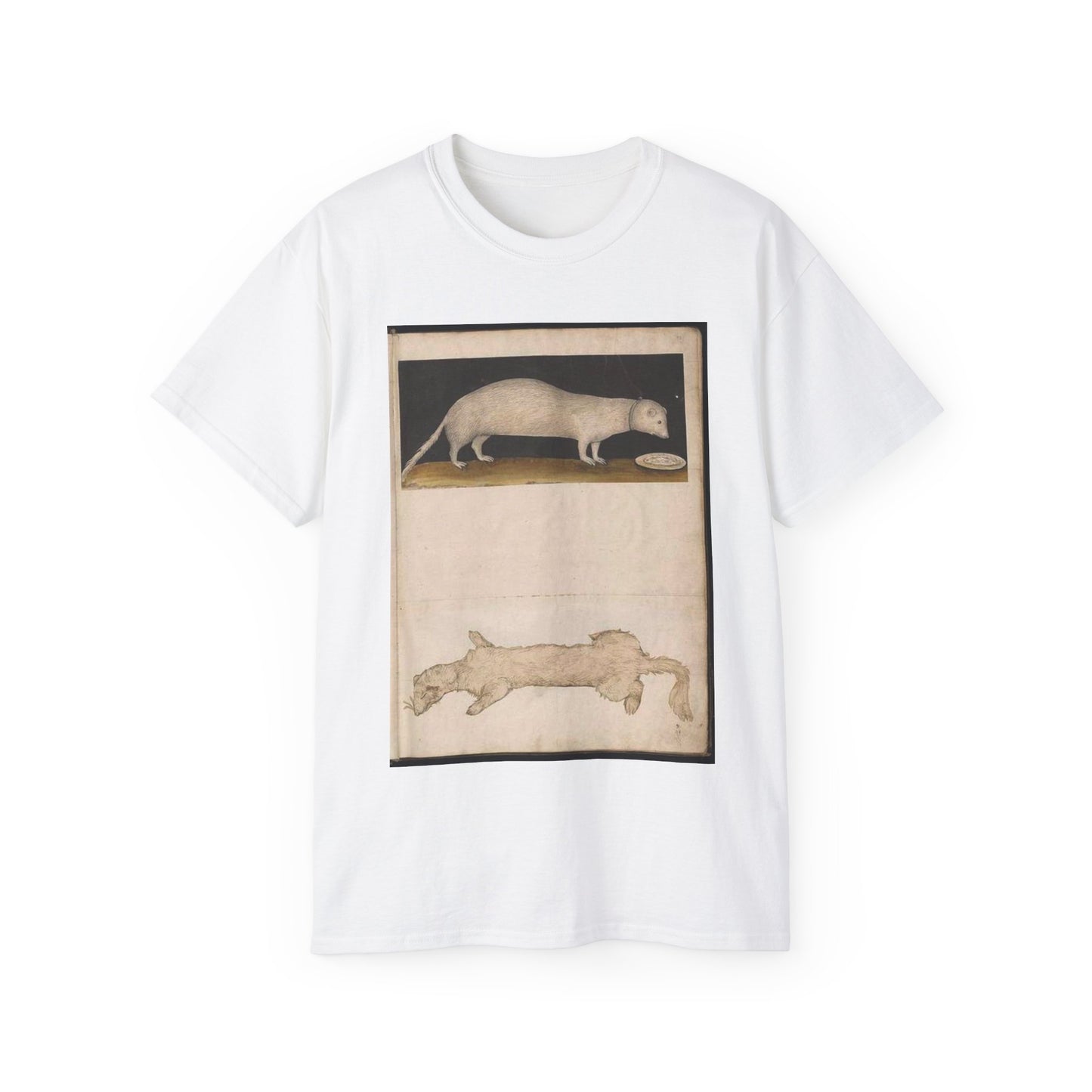 Animal drawings collected by Felix Platter, p2 - (74) White T-Shirt Gildan 2000 Cotton Unisex