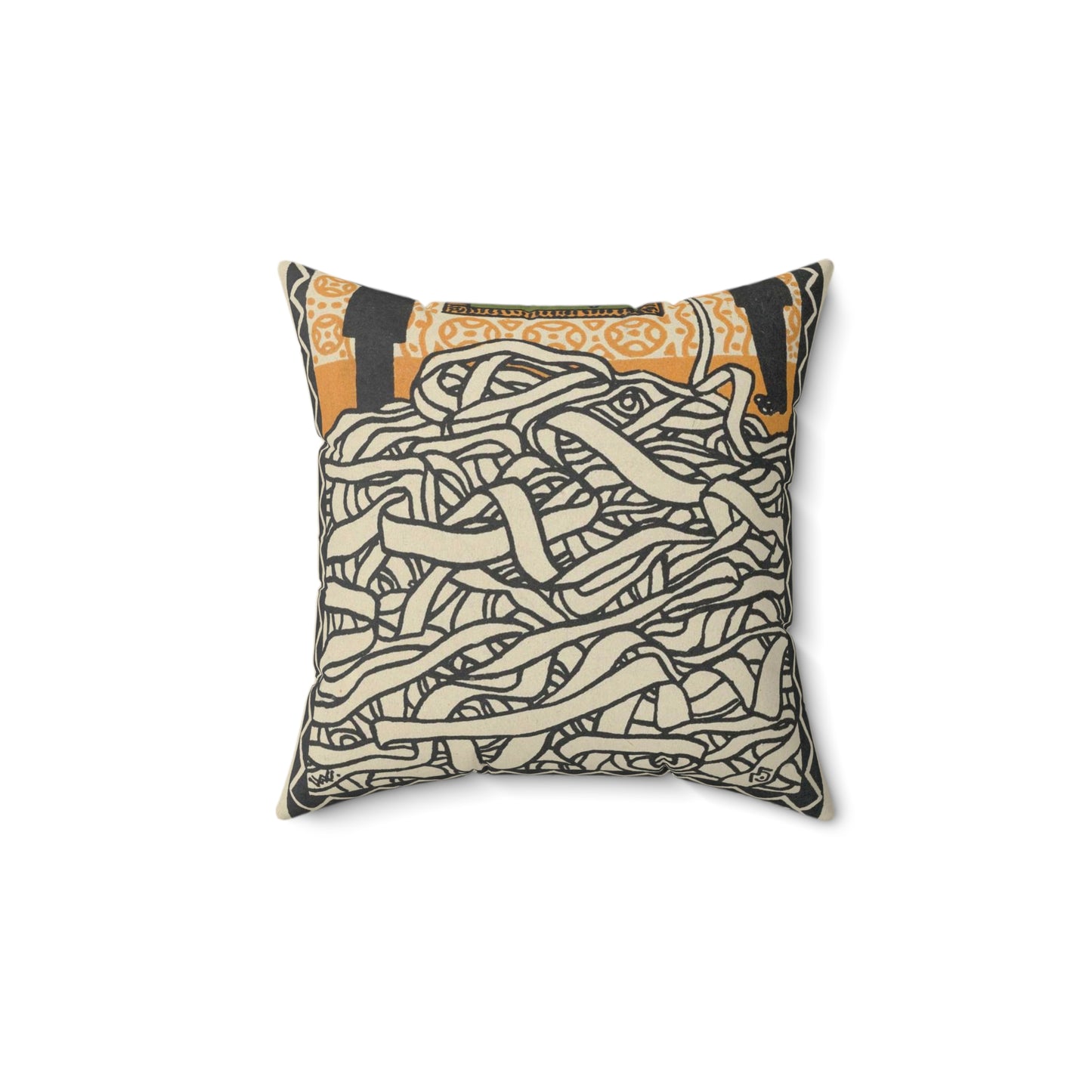 Gespräch eines Redakheurs mit einem Staatsmann Editor's Conservation with a Statesman) Decorative Accent Square Pillow