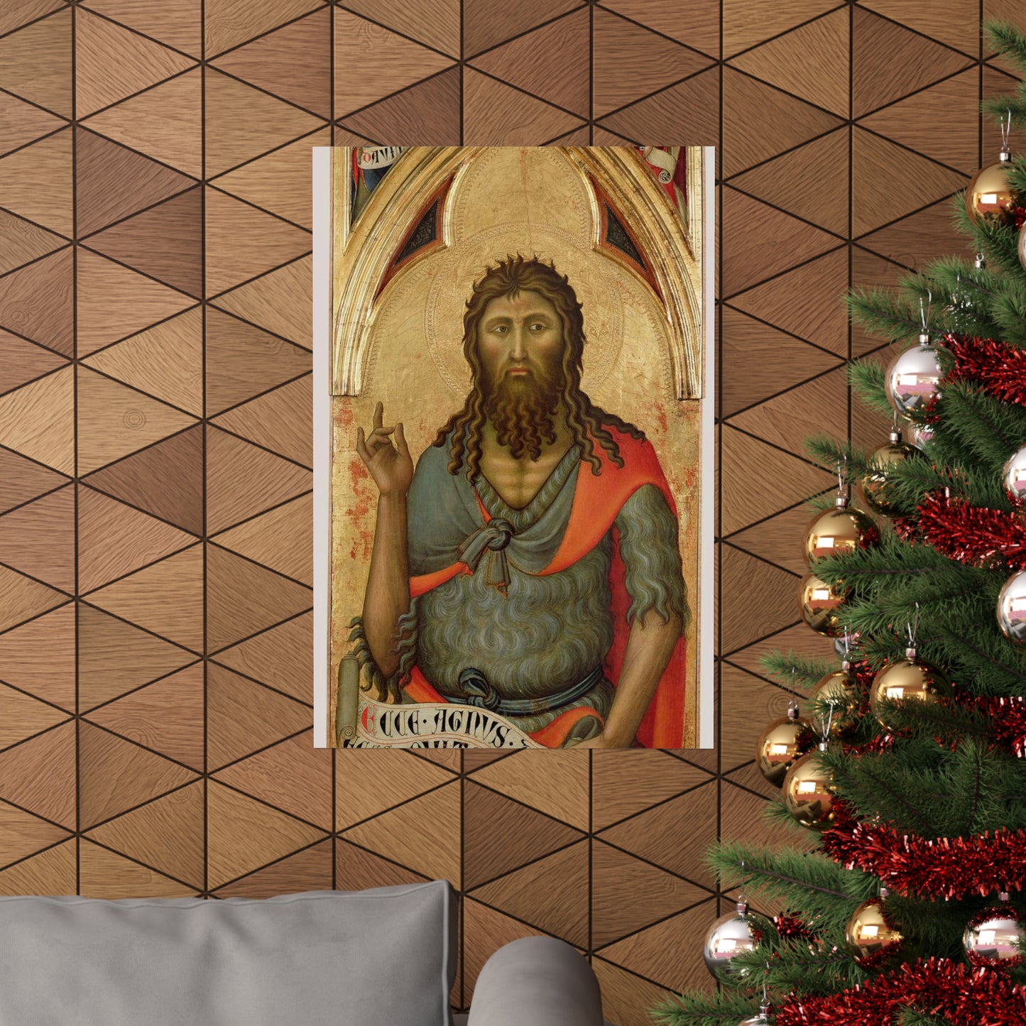 Luca di Tommè (Italian, active 1355 - 1389) - Saint John the Baptist - Google Art Project High Quality Matte Wall Art Poster for Home, Office, Classroom