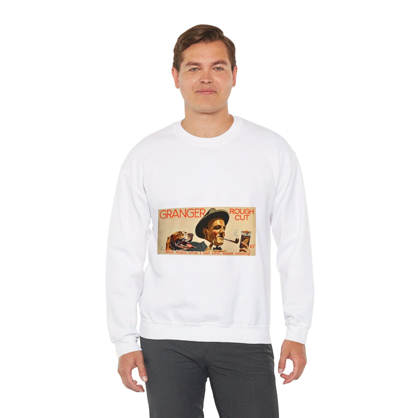 Granger Rough Cut. „Now, that's what I call cool, sweet smoking“, 1923, poster 1 White Heavy Blend Adult Crew Neck SweatShirt