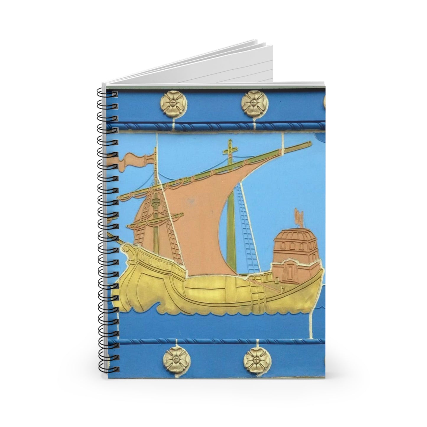 Exterior detail, U.S. Post Office and Courthouse, Camden, New Jersey Spiral Bound Ruled Notebook with Printed Cover