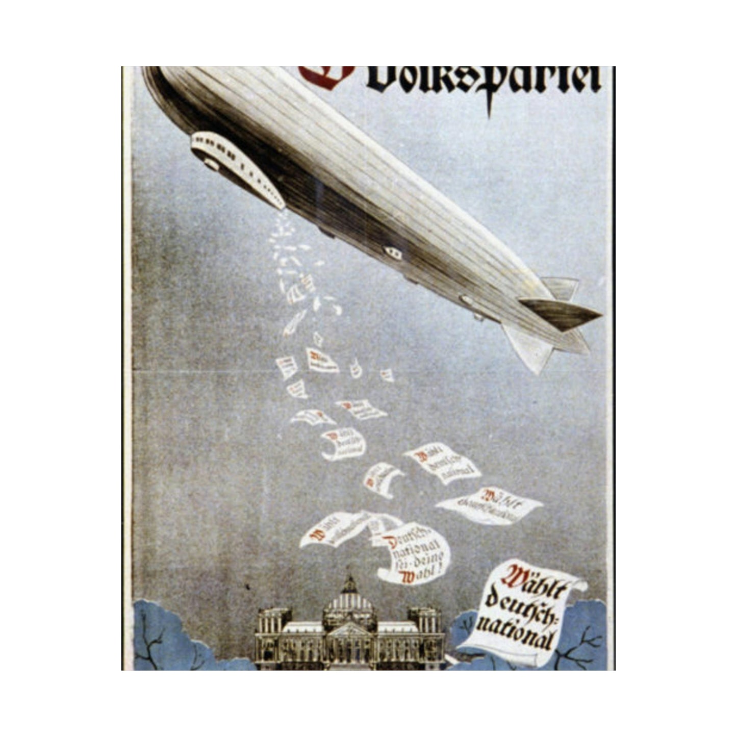 german election poster. oct 1924 -  Deutsche Zeppelin Reederei Company High Quality Matte Wall Art Poster for Home, Office, Classroom