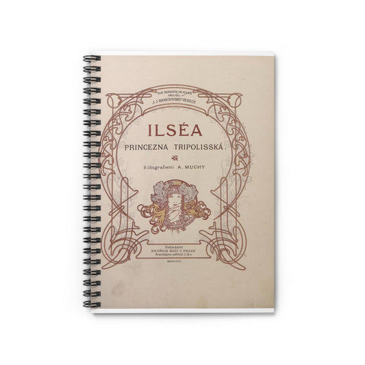 Ilsea, princezna tripolisska - title - Alfons Mucha Spiral Bound Ruled Notebook with Printed Cover