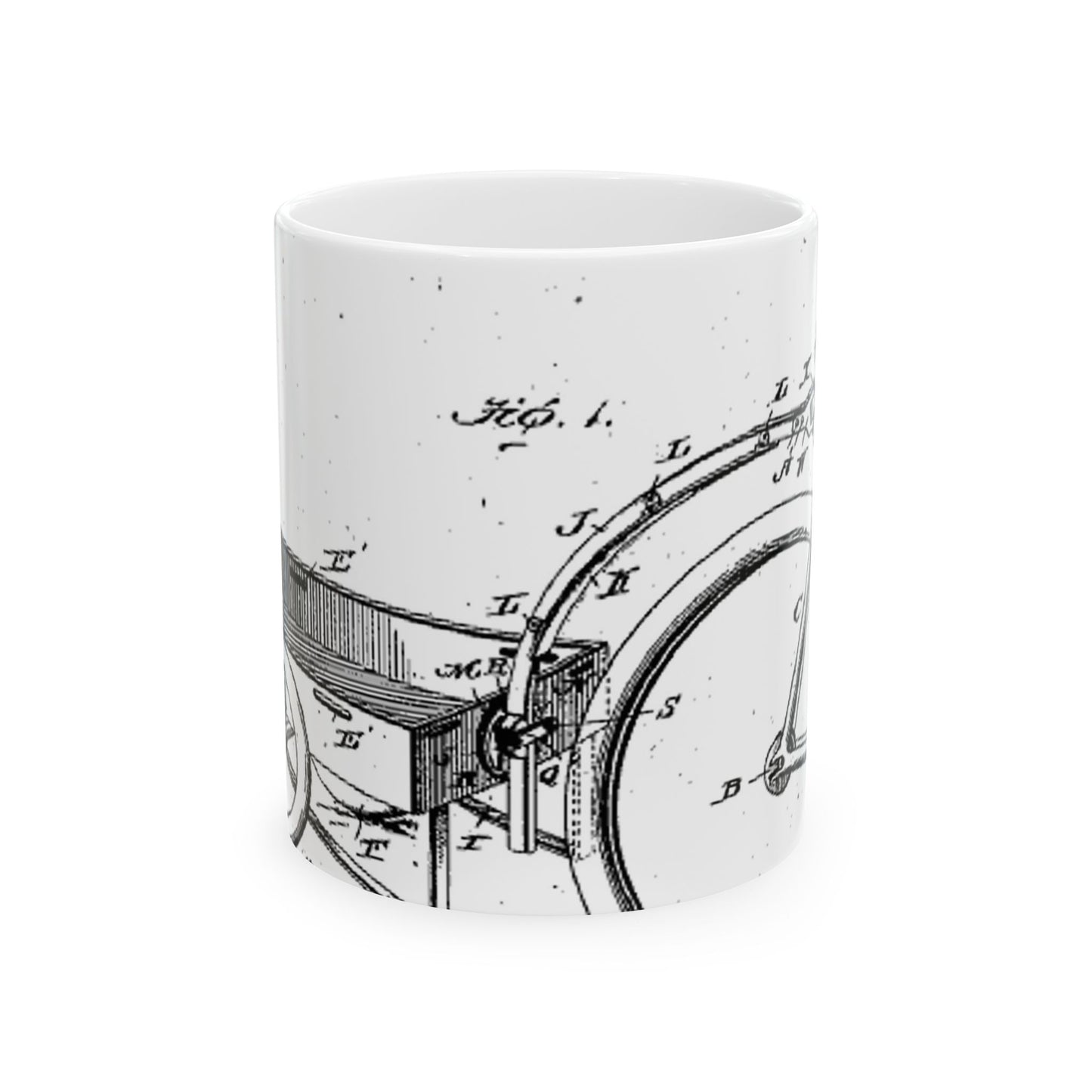 Patent Drawing of Engine - Bicycle Trailer Patent (1903) Public domain  image Beautiful Novelty Ceramic Coffee Mug 11oz