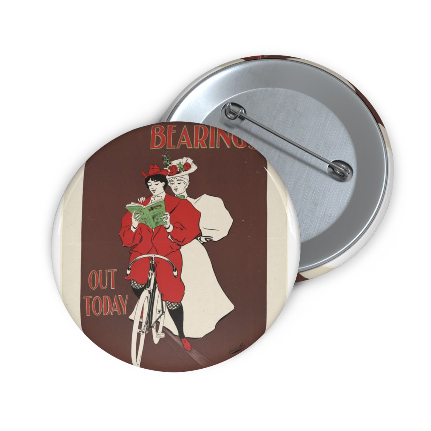 Bearings, out today, Art Nouveau Poster Pin Buttons with Crisp Design