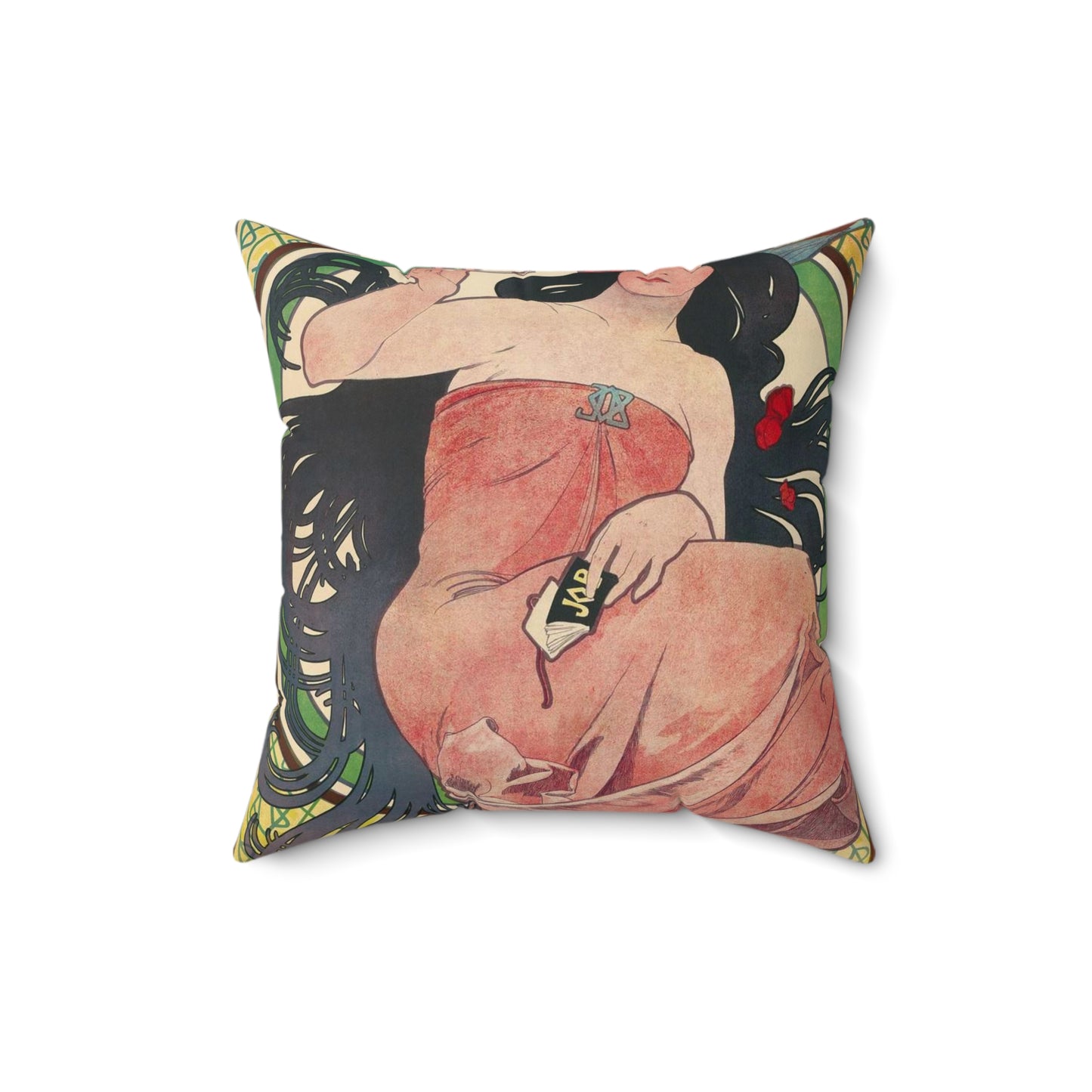 Alphonse Mucha - Job - Google Art Project Decorative Accent Square Pillow