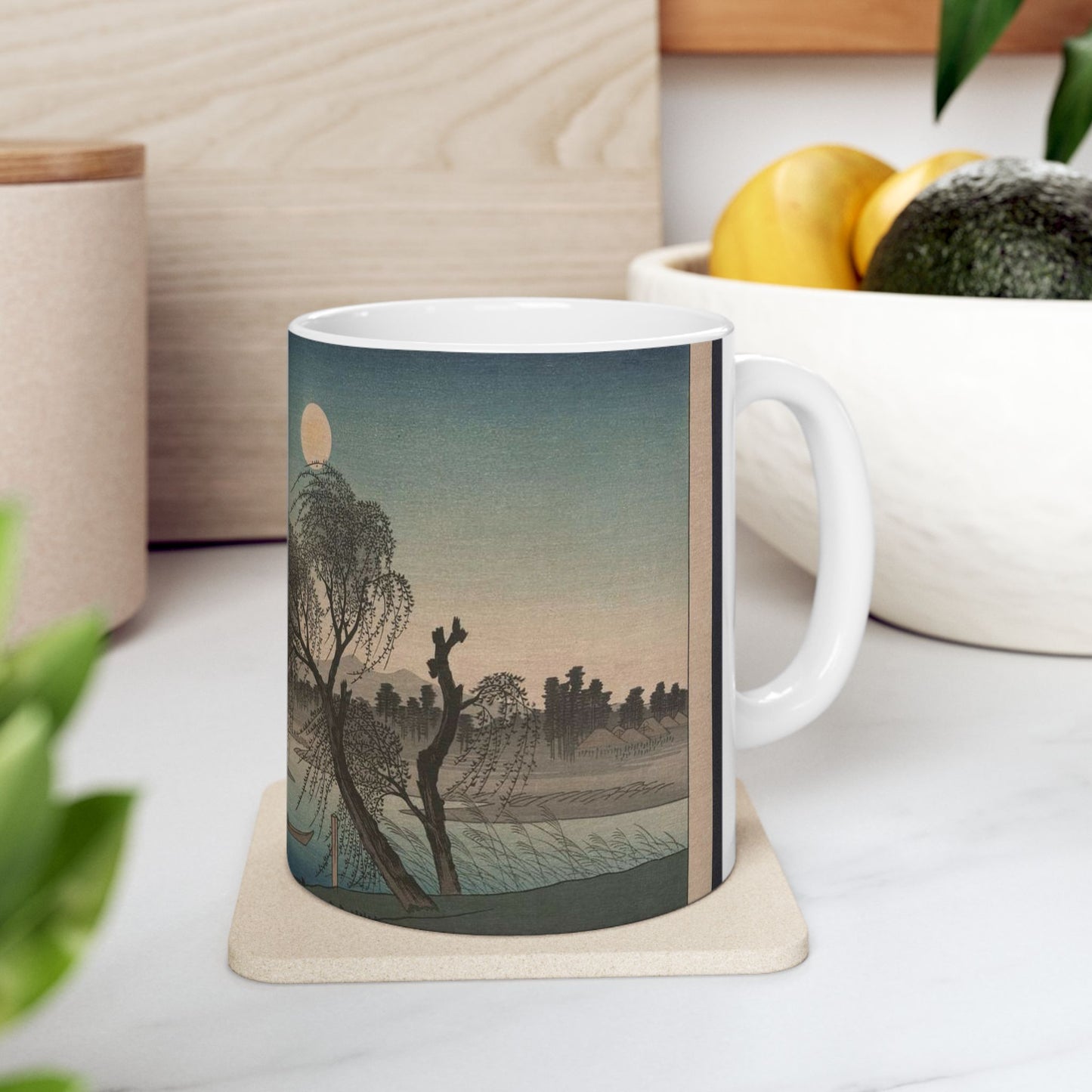 [Fūkeiga], Ando Hiroshige - Public domain portrait drawing  Beautiful Novelty Ceramic Coffee Mug 11oz