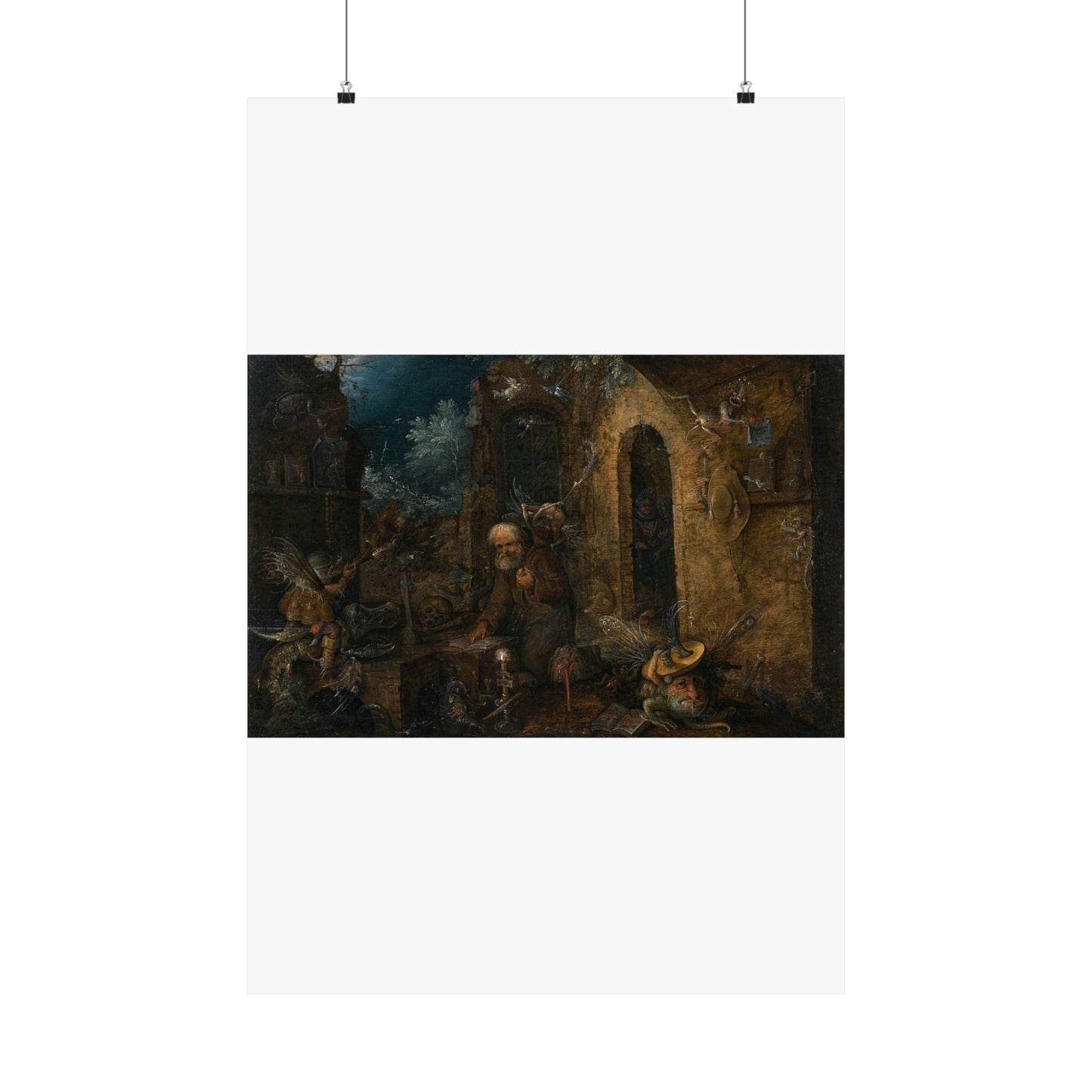 The Temptation of Saint Anthony with dodo High Quality Matte Wall Art Poster for Home, Office, Classroom