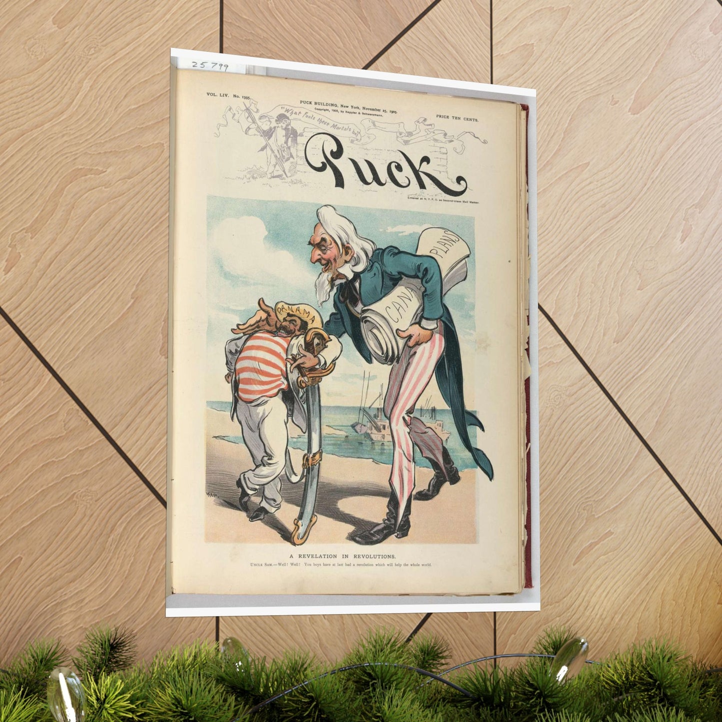 Puck magazine cover - A revelation in revolutions / Kep. High Quality Matte Wall Art Poster for Home, Office, Classroom