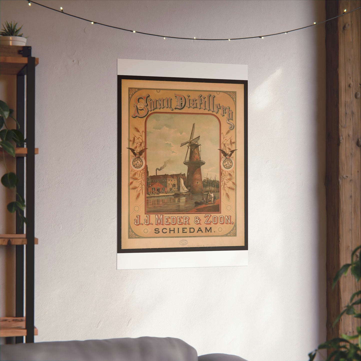 Swan Distillery, J.J. Meder & Zoon, Schiedam High Quality Matte Wall Art Poster for Home, Office, Classroom