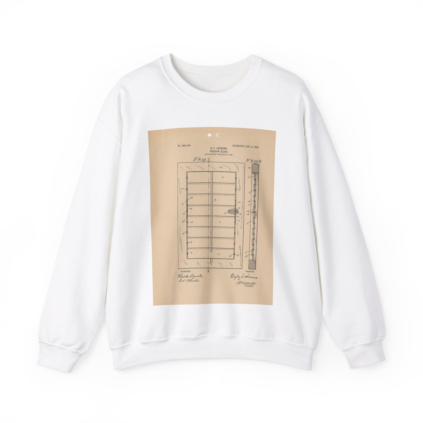 Patent Drawing of Engine - for a Window Blind Public domain  image White Heavy Blend Adult Crew Neck SweatShirt