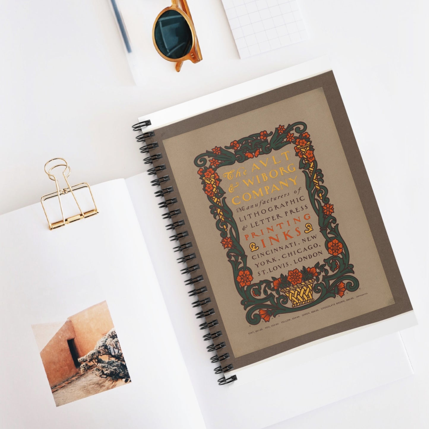 The Ault & Wiborg company - Public domain dedication image Spiral Bound Ruled Notebook with Printed Cover
