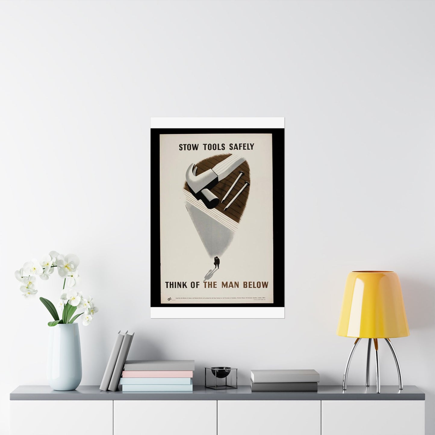 Stow Tools Safely Tom Eckersley High Quality Matte Wall Art Poster for Home, Office, Classroom