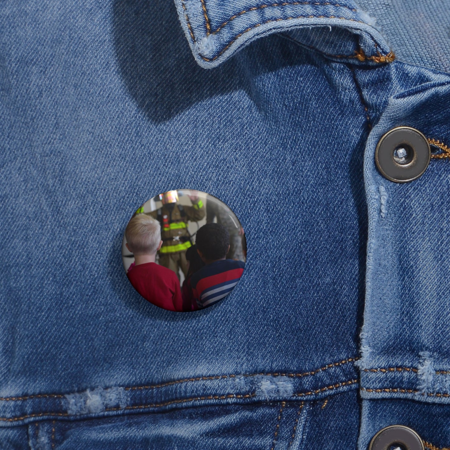Students from Samuel P. Langley Elementary School, Pin Buttons with Crisp Design